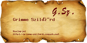 Grimme Szilárd névjegykártya